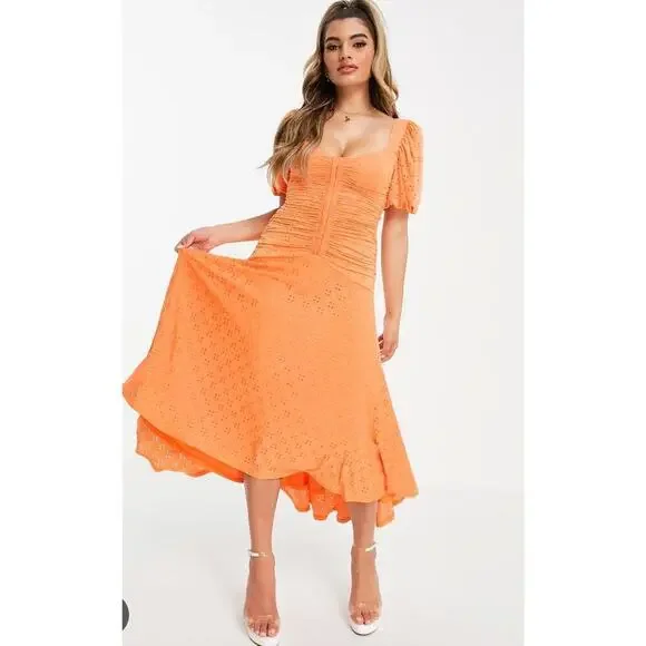 knee length dresses for ladies Summer Wedding Eyelet Midi main image 1